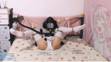 防毒マスクメイド拘束呼吸制御
